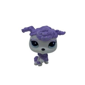 Littlest Pet Shop LPS #1862 Purple Poodle Blue Eyes Figure